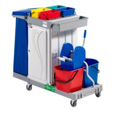   Filmop Alpha 6103 takarítókocsi zárható szekrénnyel, 2x15L + 4x4L vödörrel, eszköztartóval, zsáktartóval