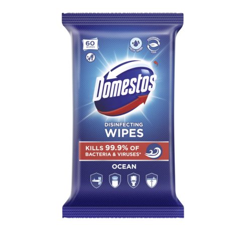 Domestos higiénikus fertőtlenítő kendő Óceán 60db-os