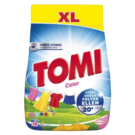 Tomi mosópor színes ruhákhoz - 50 mosás 3kg