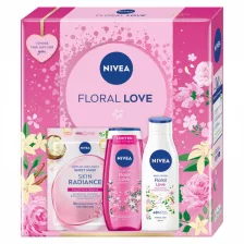   Nivea Floral Love Ajándékcsomag - Tusfürdő + Fátyolmaszk + Testápoló
