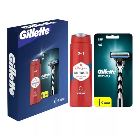 Gillette Mach3 ajándékcsomag borotva + Old Spice tusfürdő