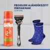 Gillette ProGlide ajándékcsomag borotva + 2db betét + Fusion Sensitive borotva gél + zokni