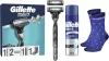 Gillette Mach3 Charcoal ajándékcsomag borotva + 2db betét + Series borotva gél + zokni