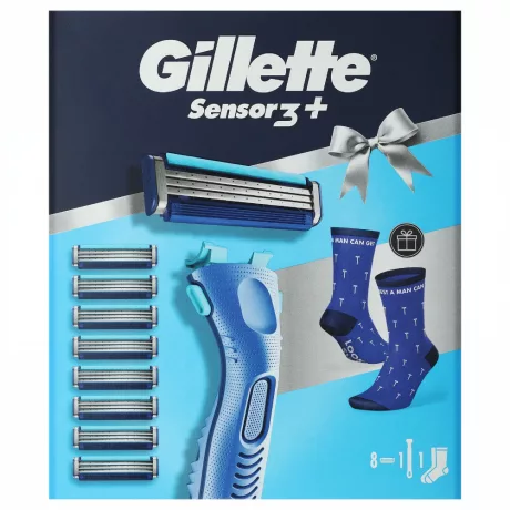 Gillette Sensor3 ajándékcsomag borotva + 8db betét + zokni