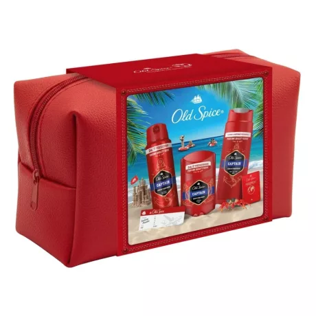 Old Spice Captain Ajándékcsomag neszeszerrel - Tusfürdő + Dezodor + Deo Stift