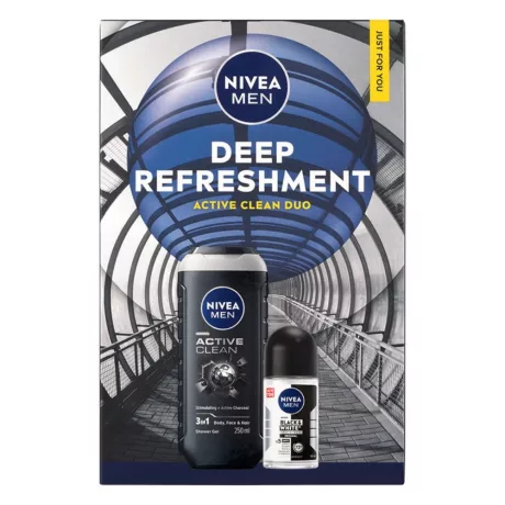 Nivea Men Deep Refreshment Ajándékcsomag - Tusfürdő + Golyós dezodor