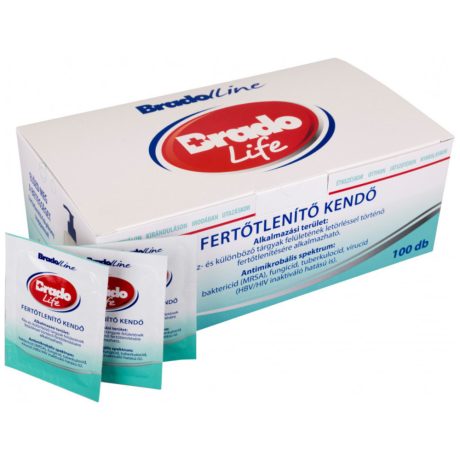 Bradolife fertőtlenítő kendő 100db