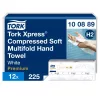 Tork Xpress® tömörített multifold hajtogatott kéztörlő - 2 rétegű, hófehér, 225 lap (Karton - 12 csomag)