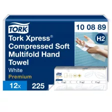   Tork Xpress® tömörített multifold hajtogatott kéztörlő - 2 rétegű, hófehér, 225 lap (Karton - 12 csomag)