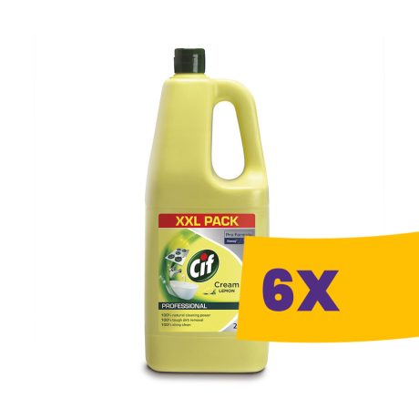 CIF Pro Formula Cream Lemon Karcmentesen tisztító folyékony súrolószer citrom illattal 2L (Karton - 6 db)