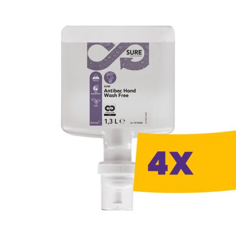 Sure Antibac HandWash Free Antibakteriális folyékony kézmosószer 1,3L (Karton - 4 db)