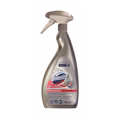 Domestos Pro Formula TASKI Sani 4in1 Plus Spray Tejsav alapú fürdőszobai tisztító-, fertőtlenítőszer, vízkőoldó és illatosító hatással 750ml