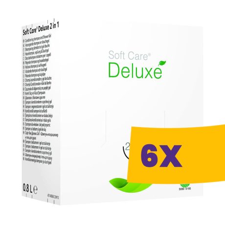 Soft Care Deluxe 2in1 Környezetbarát, kondicionáló sampon, balzsam és tusfürdő 800ml (Karton - 6 db)