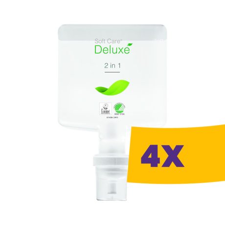 Soft Care Deluxe 2in1 Környezetbarát, kondicionáló sampon, balzsam és tusfürdő 1,3L (Karton - 4 db)