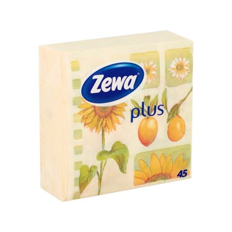 Zewa Plus napraforgó mintás szalvéta 33x33 - 1 rétegű 45db-os