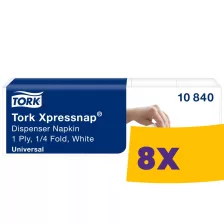   Tork Xpressnap® adagolós szalvéta - 1 rétegű, hófehér, 33x21cm, 1125 lap (Karton - 8 csg)