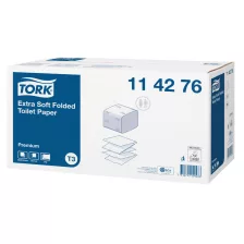   Tork Extra Soft Folded hajtogatott toalettpapír - 2 rétegű, hófehér, 252 lap (Karton - 30 csg)