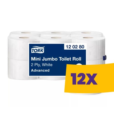 Tork Mini Jumbo toalettpapír 19cm átm. - 120280 (Karton - 12 tek)