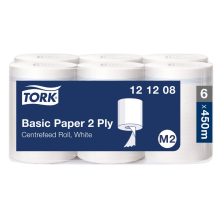   Tork általános belsőmagos törlőpapír 19cm átm. - 2 rétegű, fehér, 122m (Karton - 6 tek)