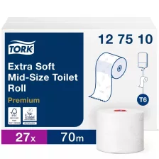   Tork Extra Soft Mid-size toalettpapír - 3 rétegű, hófehér, 70m (Karton - 27 tek)