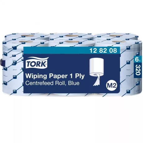 Tork belsőmagos törlőpapír 19cm átm. - 1 rétegű, kék, 320m (Karton - 6 tek)