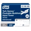 Tork Xpress® Multifold toalettbe dobható hajtogatott kéztörlő - 2 rétegű, hófehér, 200 lap (Karton - 21 csg)