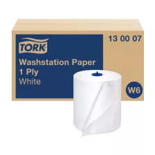   Tork Washstation élelmiszeripari kéztörlő - 1 rétegű, hófehér, 250m (Karton - 6 tek)