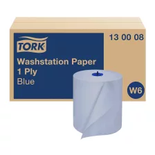   Tork Washstation élelmiszeripari kéztörlő - 1 rétegű, kék, 250m (Karton - 6 tek)