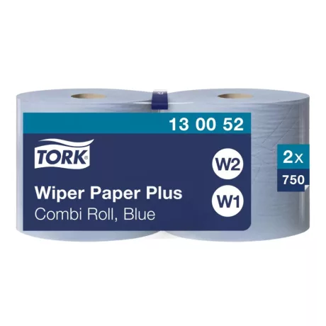 Tork törlőpapír plusz 26cm átm. - 2 rétegű, kék, 255m (Karton - 2 tekercs)