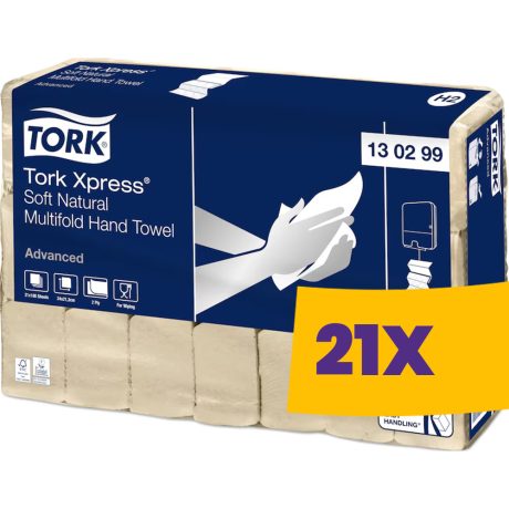 Tork Xpress® Soft Natúr Multifold kéztörlő 180 lapos - 130299 (Karton - 21 csomag)