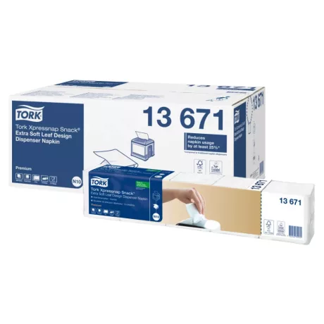 Tork Xpressnap® Extra Soft adagolós szalvéta - 2 rétegű, hófehér, 21x21cm, 500 lap (Karton - 8 csg)