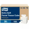 Tork Extra Soft dobozos kozmetikai kendő kocka - 2 rétegű 100db (Karton - 30 csomag)