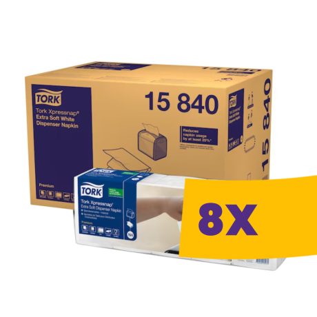 Tork Xpressnap® Extra Soft fehér adagolós szalvéta 500 lapos - 15840 (Karton - 8 csg)