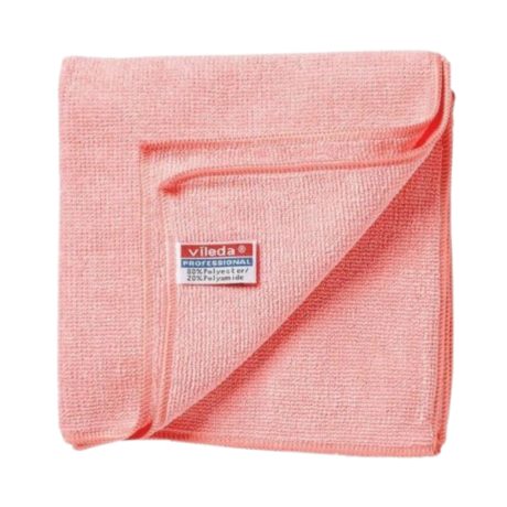 Vileda Prof. MicroTuff Plus mikroszálas törlőkendő 38x38cm Piros 5db