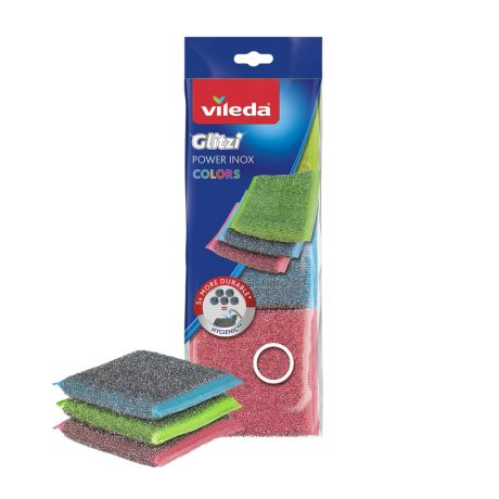 Vileda Glitzi Power Inox Colors súroló 3db