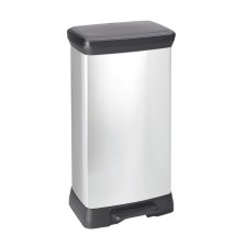 Curver fémhatású pedálos szögletes szemetes 50L