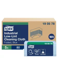   Tork szöszszegény ipari tisztítókendő - kék, 32,4x39cm, 80 lap (Karton - 5 csomag)