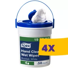   Tork nedves kéztisztító kendő hordozható vödörben - 15,7m, 58 lap (Karton - 4 vödör)