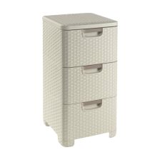 Curver Style Rattan 3 Fiókos Szekrény Krém
