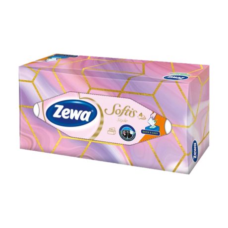 Zewa Softis adagolós papírzsebkendő design - 4 rétegű 80db-os