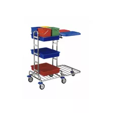   Kombi Midi II P Professional takarítókocsi acél vázzal, 4x6L vödörrel, dupla zsáktartóval, eszköztartóval