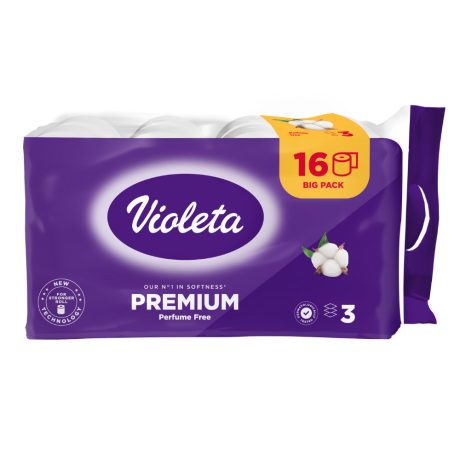 Violeta Prémium WC papír illatmentes - 3 rétegű, 16 tekercs