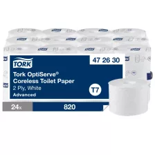   Tork OptiServe® belsőmag nélküli Mid-size toalettpapír - 2 rétegű, fehér, 94,3m (Karton - 24 tek)
