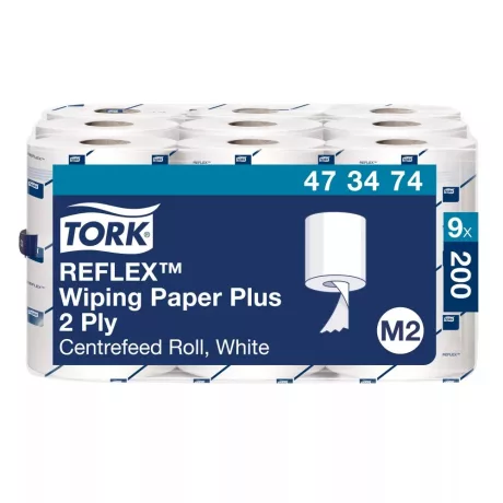 Tork Reflex™ belsőmagos törlőpapír plusz 13cm átm. - 2 rétegű, hófehér, 67m (Karton - 9 tek)
