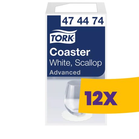 Tork papír poháralátét - 8 rétegű, 9x9, hófehér, 250db (Karton - 12 csg)
