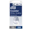 Tork papír poháralátét - 8 rétegű, 9x9, hófehér, 250db (Karton - 12 csg)