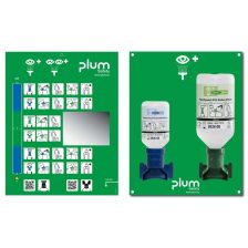   Plum 4770 Nyitott fali szemkimosó állomás - 1x200ml pH semleges + 1x500ml 0,9% szemkimosó