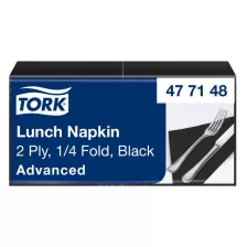   Tork Lunch szalvéta Fekete - 2 rétegű, 33x33cm, 1/4 hajtás, 200 lap