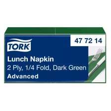   Tork Lunch szalvéta Sötétzöld - 2 rétegű, 33x33cm, 1/4 hajtás, 200 lap