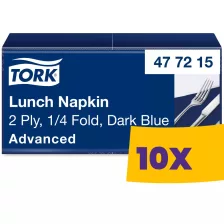   Tork Lunch szalvéta Sötétkék - 2 rétegű, 33x33cm, 1/4 hajtás, 200 lap (Karton - 10 csg)